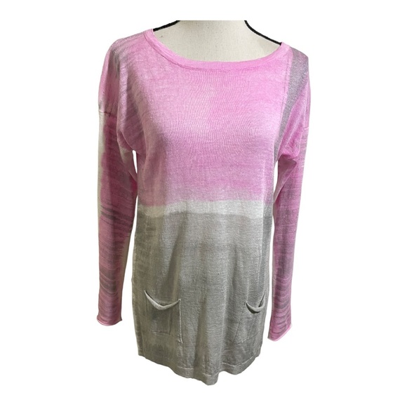 Sweater Linen Italian made. Color blocked. Pockets in front. Size Small.… - Picture 11 of 11